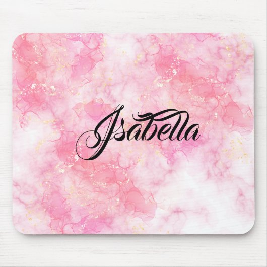 Pink Boho Minimalist Ephemera Mousepad (Vorne)
