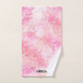 Pink Boho minimalist Ephemera ornament Badhandtuch Set (Handtuch)