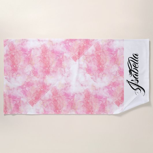 Pink Boho minimalist Ephemera ornament Strandtuch (Vorderseite)