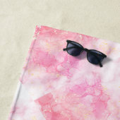 Pink Boho minimalist Ephemera ornament Strandtuch (Beispiel)