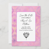 Pink Boho Modern India Tropical Save the Date (Vorderseite)