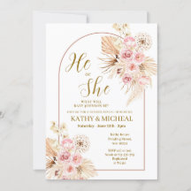 Pink Boho Pampas, er oder sie Geschlecht offen