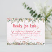 Pink Boho Pampas Grass Books for Baby Request Card Begleitkarte (Stehend Vorderseite)