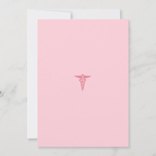 Pink Boho Pearl Coquette RN Nurse Abschluss Einladung (Rückseite)