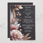 Pink Boho Peony Garden Dusti Rose Probe Abendessen Einladung (Vorne/Hinten)