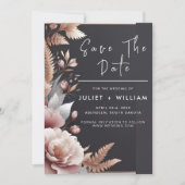 Pink Boho Peony Garden Dusty Rose Wedding Save The Date (Vorderseite)