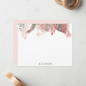 Pink Boho Personalisierte florale Karte (Vorderseite/Rückseite Beispiel)