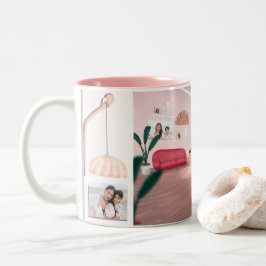 Pink Boho Pflanze Foto Collage Tasse
