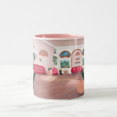 Pink Boho Pflanze Foto Collage Tasse (Mittel)