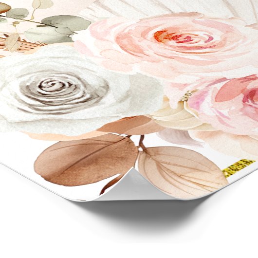 Pink Boho Pumpkin Baby Dusche Begrüßungszeichen Poster (Ecke)