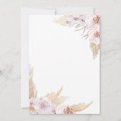 Pink Boho Pumpkin Baby Dusche Einladung (Rückseite)