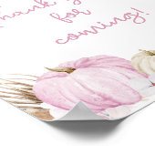 Pink Boho Pumpkin Baby Shower Danke, dass du gekom Poster (Ecke)