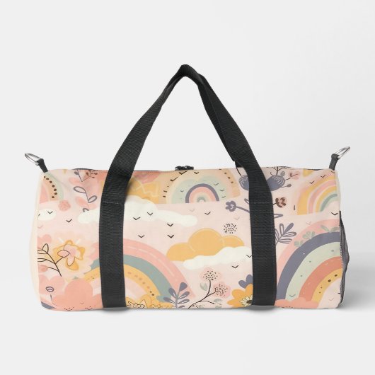 Pink Boho Rainbow Girly Duffle Bag (Vorderseite)