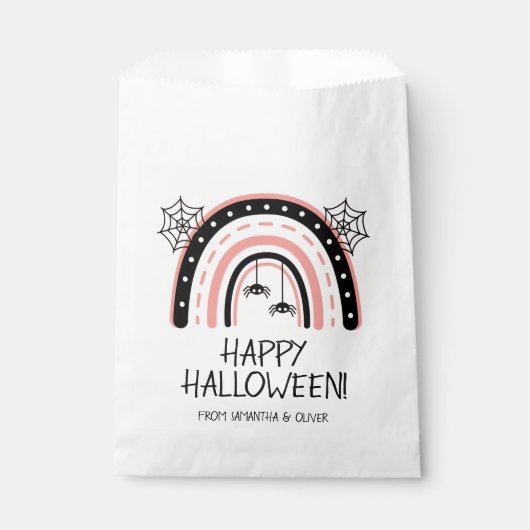 Pink Boho Rainbow Halloween Geschenktütchen (Vorderseite)