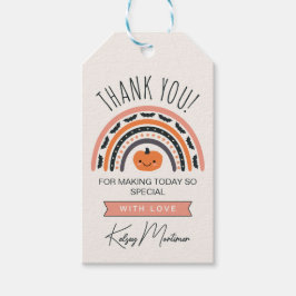 Pink Boho Rainbow Halloween Kinderdusche Danke Geschenkanhänger