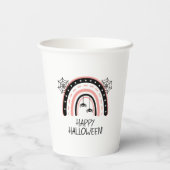 Pink Boho Rainbow Halloween Pappbecher (Rückseite)