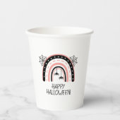 Pink Boho Rainbow Halloween Pappbecher (Vorderseite)