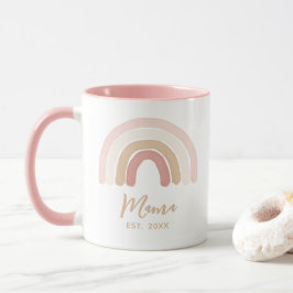Pink Boho Rainbow Mama zum Muttertag Tasse