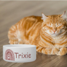 Pink Boho Rainbow Monogram Pet Fütternd