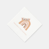 Pink Boho Rainbow Pampas Grass Birthday Party Serviette (Ecke)