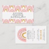 Pink Boho Rainbow Visitenkarte (Vorne/Hinten)