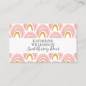 Pink Boho Rainbow Visitenkarte (Vorderseite)