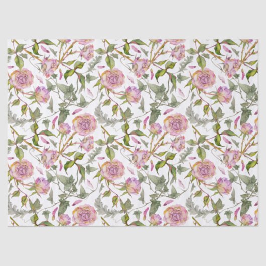 Pink Boho Rose Decoupage Seidenpapier (Vorderseite)