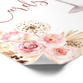Pink Boho Rose Soiree Brautparty Karten Geschenke Poster (Ecke)