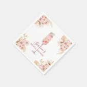 Pink Boho Rose Soiree Brautparty Paper Napkin Serviette (Ecke)