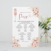 Pink Boho Rose Soiree Brautparty Pursuit Game (Stehend Vorderseite)