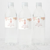 Pink Boho Rose Soiree Brautparty Wasser Flasche Wasserflaschenetikett (Flaschen)