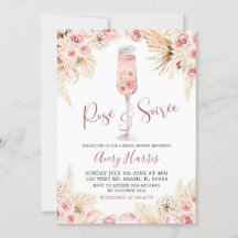 Pink Boho Rose Soiree Bridal Dusche Einladung