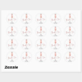 Pink Boho Rose Soiree Danke Sticker (Blatt)