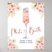 Pink Boho Rose Soiree Fotobooth Sign Poster (Vorne)