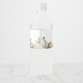 Pink Boho Safari Baby Dusche Wasserflaschenetikett (Rückseite)