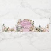 Pink Boho Safari Baby Dusche Wasserflaschenetikett (Einzelnes Label)