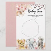 Pink Boho Safari Party Animals Girl Baby Face Game (Vorne/Hinten)