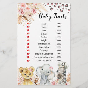 Pink Boho Safari Party Animals Girl Baby Tracks