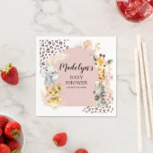 Pink Boho Safari Party Tiere Girals Paper Napkin Serviette (Beispiel)