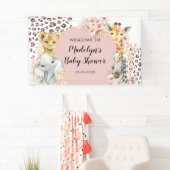 Pink Boho Safari Party Tiere Girl Grosses Banner (Insitu)