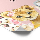 Pink Boho Safari Party Tiere Girl Karten & Geschen Poster (Ecke)