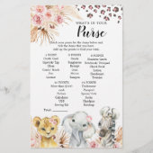 Pink Boho Safari Party Tiere Girl Purgame (Vorderseite)