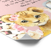 Pink Boho Safari Party Tiere Mädchen Don't Say Bab Poster (Ecke)