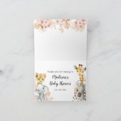 Pink Boho Safari Party Tiere Mädchen Faltkarte Dankeskarte (Innenseite)