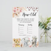 Pink Boho Safari Party Tiere Wie alt Eltern (Stehend Vorderseite)