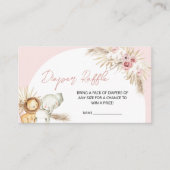 Pink Boho Safari Tiere Kinderdusche Windelwanne Ra Begleitkarte (Vorderseite)