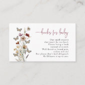 Pink Boho Schmetterlingsbücher für Baby Begleitkarte (Vorderseite)