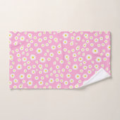 Pink Boho Spring Daisies Pattern Badhandtuch Set (Handtuch)