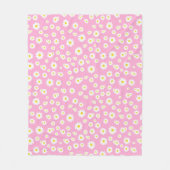 Pink Boho Spring Daisies Pattern Fleecedecke (Vorderseite)