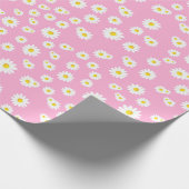 Pink Boho Spring Daisies Pattern Geschenkpapier (Ecke)